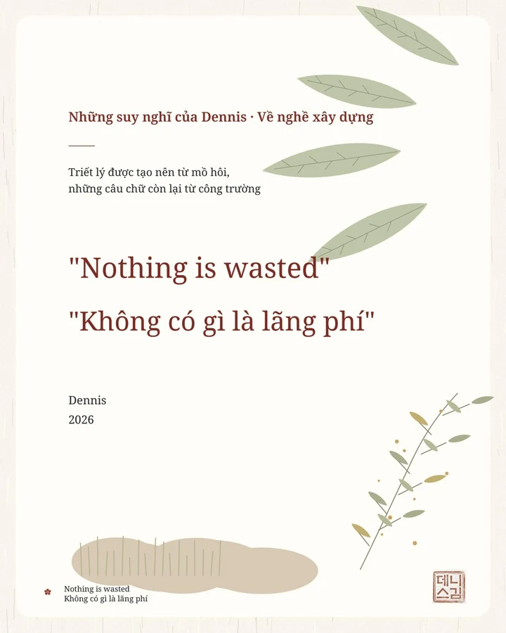 Những suy nghĩ của Dennis · Về nghề xây dựng Vietnamese design book cover